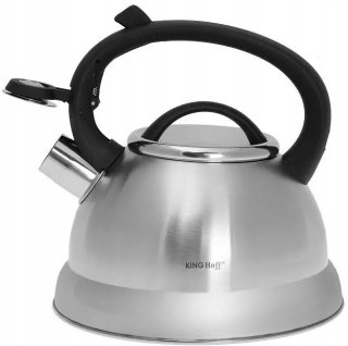 Čajník - Kanvica Kinghoff tradičná oceľová 2,2 l, odtiene sivej a striebornej